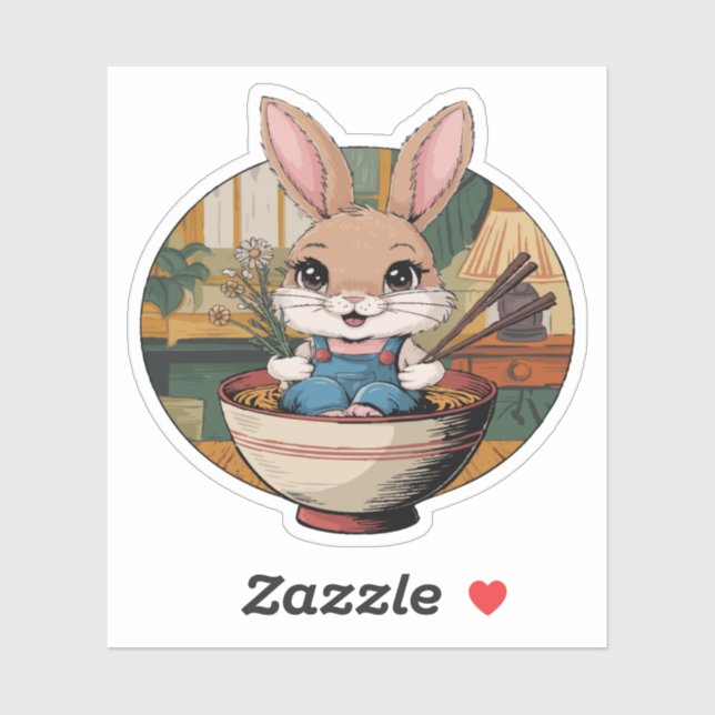 Farmcore Ramen Bunny Aufkleber (Blatt)