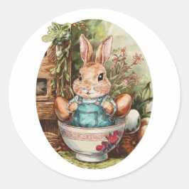 Farmcore Ramen Bunny Runder Aufkleber