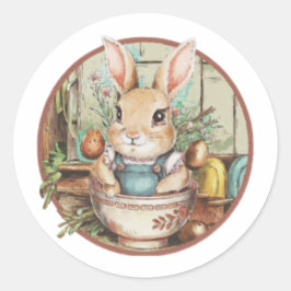 Farmcore Ramen Bunny Runder Aufkleber