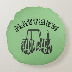 Farmer Baby Traktor Wortkunst individuell gestalte Rundes Kissen
