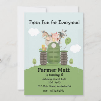 Farmer Fun for Everyone Birthday Invitation Einladung