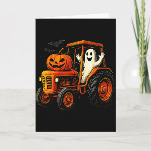 Farmer-Geist-Traktor-Kürbis-Soky-Saison-Halloween Karte