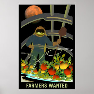 Farmer gesucht auf dem Mars Retro Style Klassische Poster