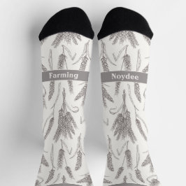 Farmer harvest wheat ears, Thanksgiving Socken