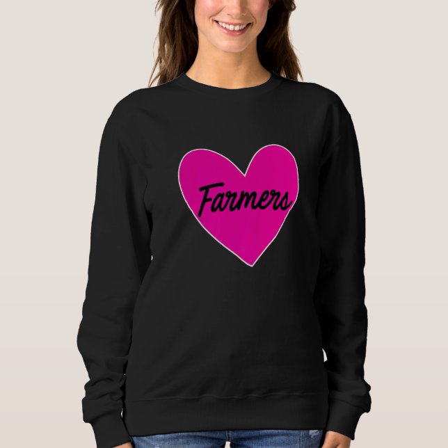 Farmer Heart Graphic Cow Farmer Agriculture Tracto Sweatshirt (Vorderseite)
