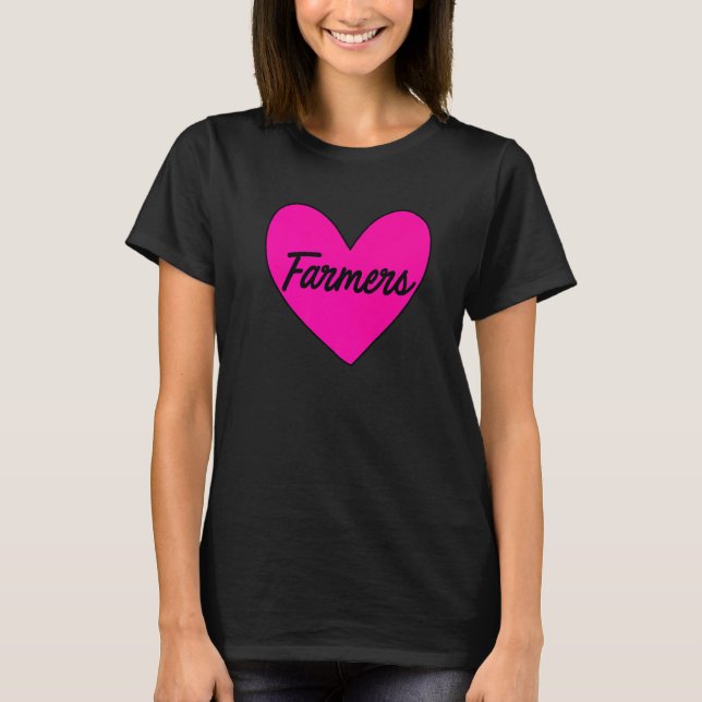 Farmer Heart Graphic Cow Farmer Agriculture Tracto T-Shirt (Vorderseite)