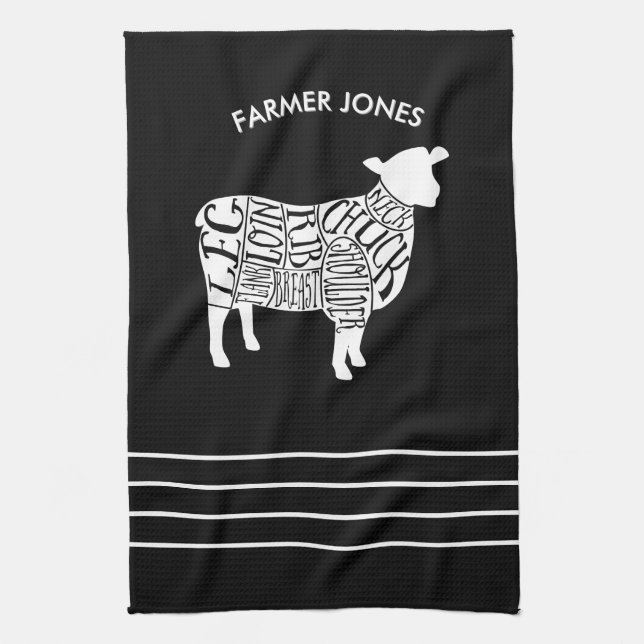 Farmer mouton Coupes de viande Cuisine Serviette B (Vertical)