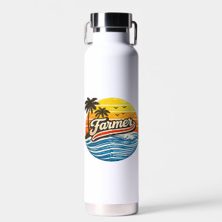Farmer Retro-Sonnenuntergangs-Design Trinkflasche