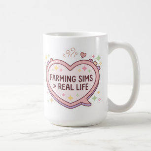 Farmer Sims größer als echtes Leben Herz Konsole  Kaffeetasse
