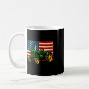 Farmer Traktor USA-Flagge 4. Juli  Kaffeetasse