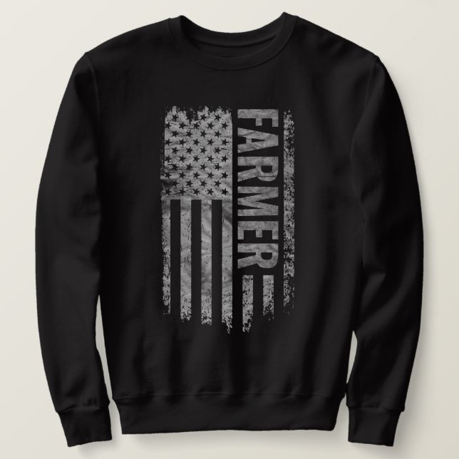 Farmer USA Flag Distressed design Sweatshirt (Design vorne)