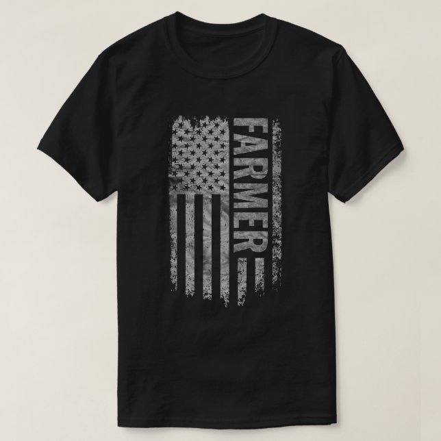 Farmer USA Flag Distressed design T-Shirt (Design vorne)