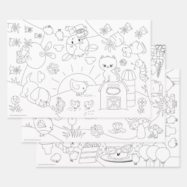 Farmerfreundesgruppen-Farbpostkarten oder Geschenkpapier Set (Set)