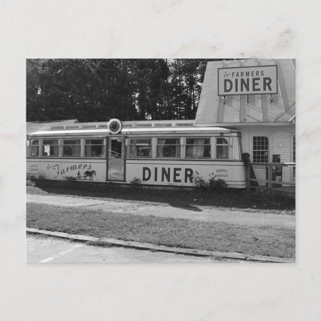 Farmer's Diner Vermont noir & blanc - Carte postal (Devant)