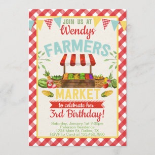 Farmers Marché Anniversaire Fête Invitation Invita