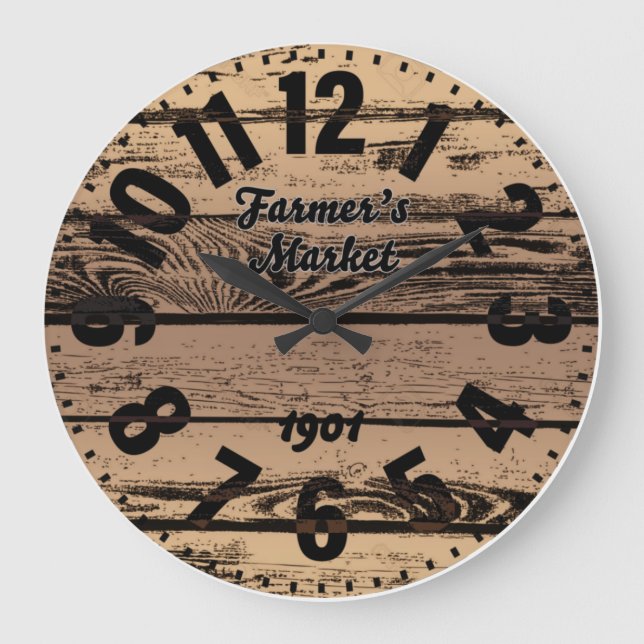 Farmer's Market Antique Large Clock Große Wanduhr (Vorderseite)