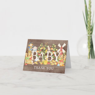 Farmers Market Baby Shower Thank You Dankeskarte