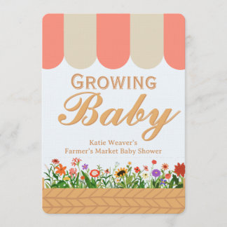 Farmers Market Babyparty - Rosa Einladung