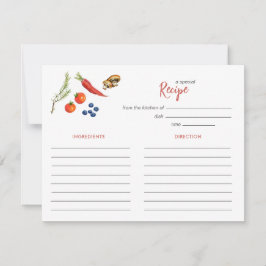 Farmers Market Bridal shower Recipe card Mitteilungskarte