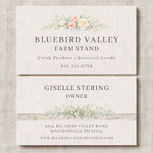 Farmers Market Country Shabby Chic Leinen Visitenkarte