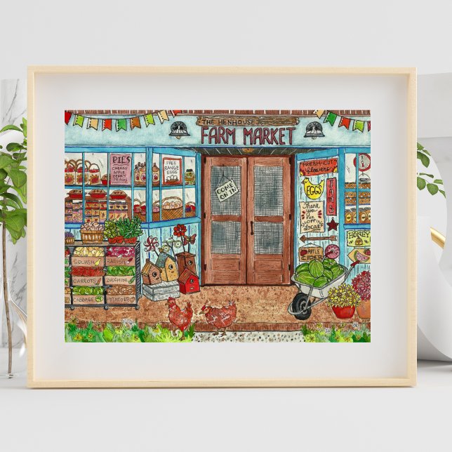 Farmer's Market Country Store Wasserfarben-Poster Poster (Von Creator hochgeladen)