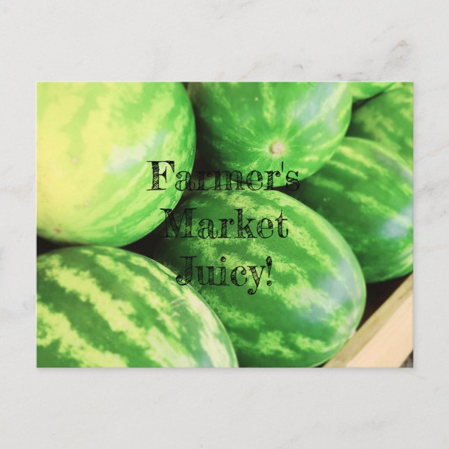 Farmer's Market Juicy Watermelons Postkarte (Vorderseite)