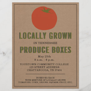 Farmer's Market Lokales Gemüse Tomate Flyer