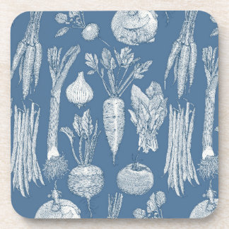 farmer's market vegetables cobalt denim getränkeuntersetzer