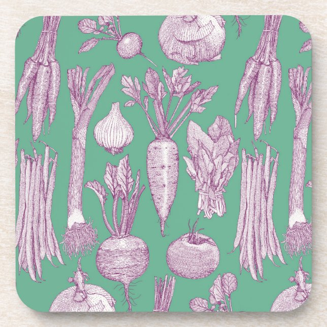 farmer's market vegetables purple peppermint getränkeuntersetzer (Vorderseite)