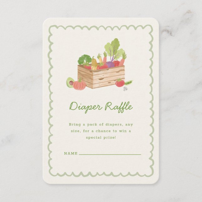 Farmer's Market Veggies Diaper Raffle Begleitkarte (Vorderseite)