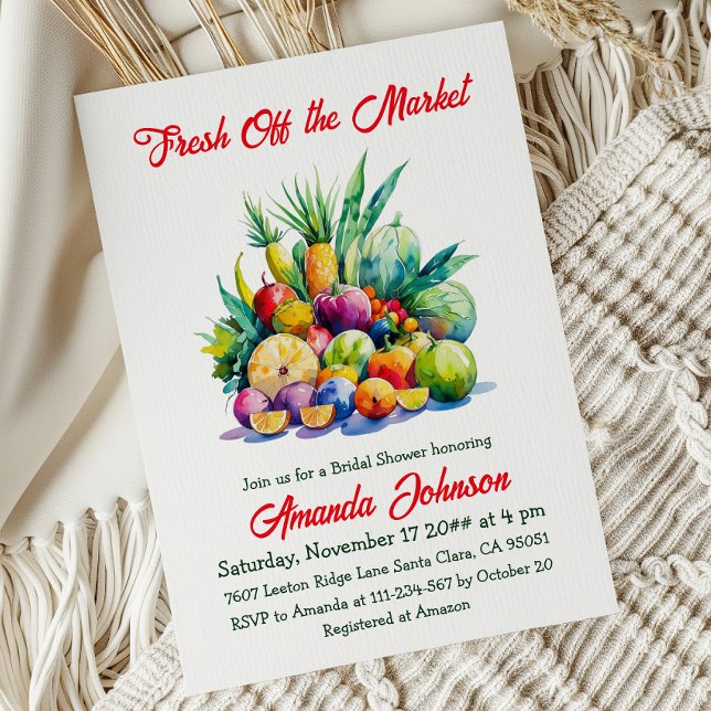 Farmer's Off the Market Fresh Fruit Bridal Shower Einladung (Von Creator hochgeladen)