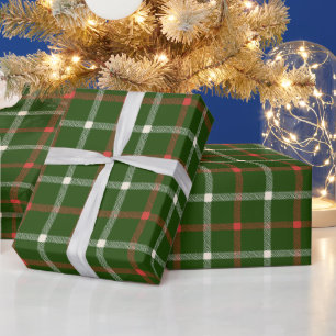 Farmhaus grün rot weiß kariert geschenkpapier