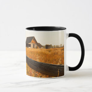 Farmhaus und Eisenbahnzaun in Grand Teton Tasse