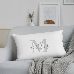 Farmhouse Black Buffalo Karo Familienname Monogram Lendenkissen