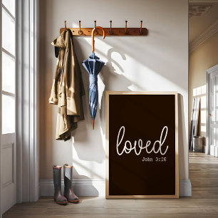 Farmhouse Brown Love Faith Zitat minimalist Poster