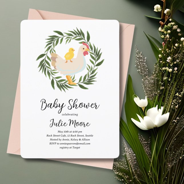 Farmhouse Chick Baby Dusche Einladung (Von Creator hochgeladen)