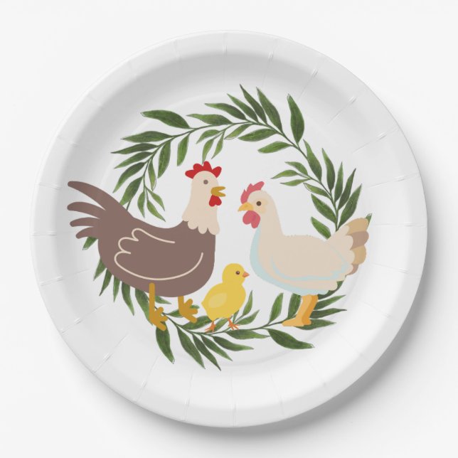 Farmhouse Chick Baby Dusche Pappteller (Vorderseite)