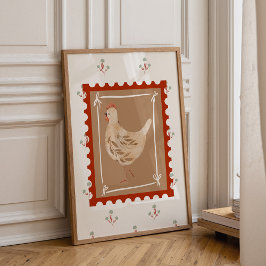 Farmhouse Chicken Nursery Wall Art Print  Poster
