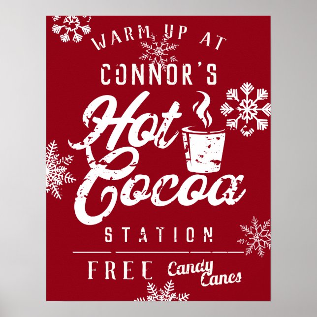 Farmhouse Christmas Custom Family Hot Cocoa Poster (Devant)