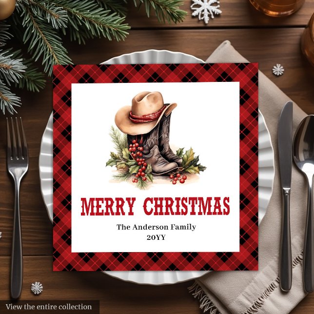 Farmhouse Christmas napkins buffalo plaid style Serviette (Farmhouse Christmas napkins buffalo plaid style

)