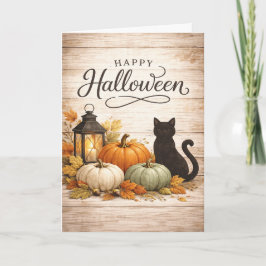 Farmhouse Colorful Pumpkins Halloween Karte