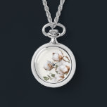 Farmhouse Cotton Botanical Necklace Armbanduhr<br><div class="desc">A soft cotton botanical design gives this necklace a warm farmhouse aesthetic. Featuring delicate cotton blossoms in neutral tones, this piece blends rustic charm with timeless style. Perfect for everyday wear or as a thoughtful gift, the natural cotton artwork pairs beautifully with farmhouse, cottage, and country-inspired fashion. A subtle and...</div>