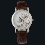 Farmhouse Cotton Botanical Watch Neutral Rustic Armbanduhr<br><div class="desc">A soft cotton botanical design gives this watch a warm farmhouse aesthetic. Featuring delicate cotton blossoms in neutral tones, this piece blends rustic charm with timeless style. Perfect for everyday wear or as a thoughtful gift, the natural cotton artwork pairs beautifully with farmhouse, cottage, and country-inspired fashion. A subtle and...</div>