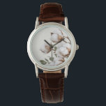 Farmhouse Cotton Botanical Watch Neutral Rustic Armbanduhr<br><div class="desc">A soft cotton botanical design gives this watch a warm farmhouse aesthetic. Featuring delicate cotton blossoms in neutral tones, this piece blends rustic charm with timeless style. Perfect for everyday wear or as a thoughtful gift, the natural cotton artwork pairs beautifully with farmhouse, cottage, and country-inspired fashion. A subtle and...</div>