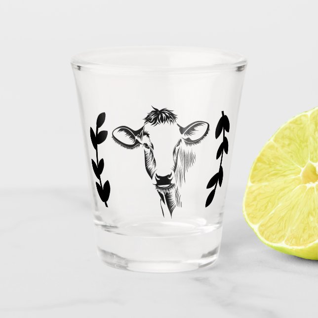 Farmhouse Dairy Cow Country Laurels Schnapsglas (Vorderseite)