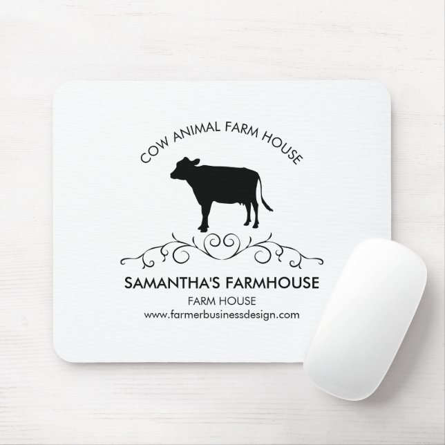 farmhouse Farm Cow Silhouette Mousepad (Mit Mouse)