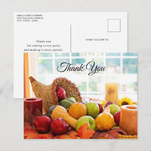 Farmhouse Fülle Erntetisch Danke Postkarte