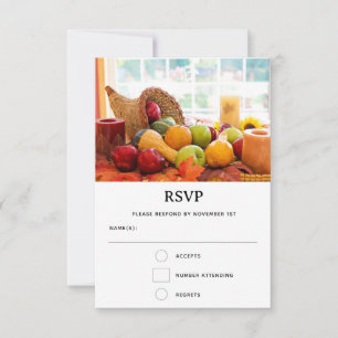 Farmhouse-Fülle Erntetisch RSVP Karte