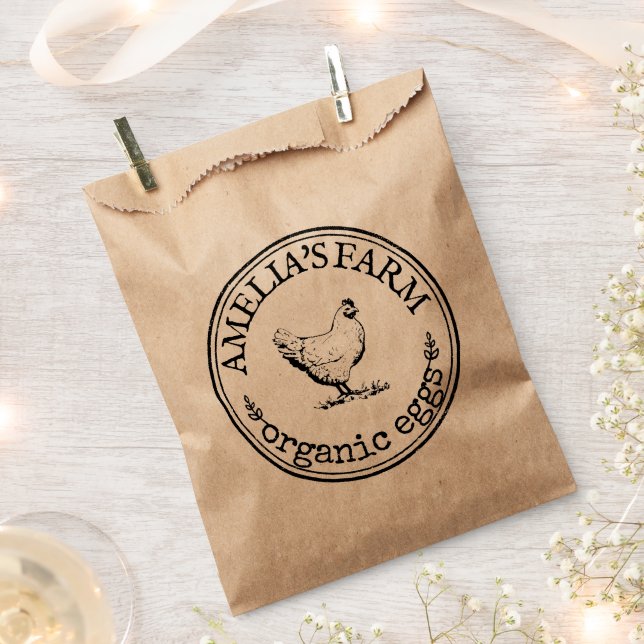 Farmhouse Hen Logo Oeufs Bio Sacs (Coupé)