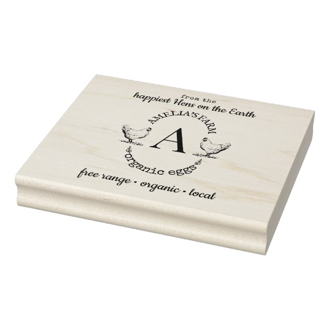 Farmhouse Hühnerhenne Monogram Egge Karton Custom Gummistempel (Stempel)